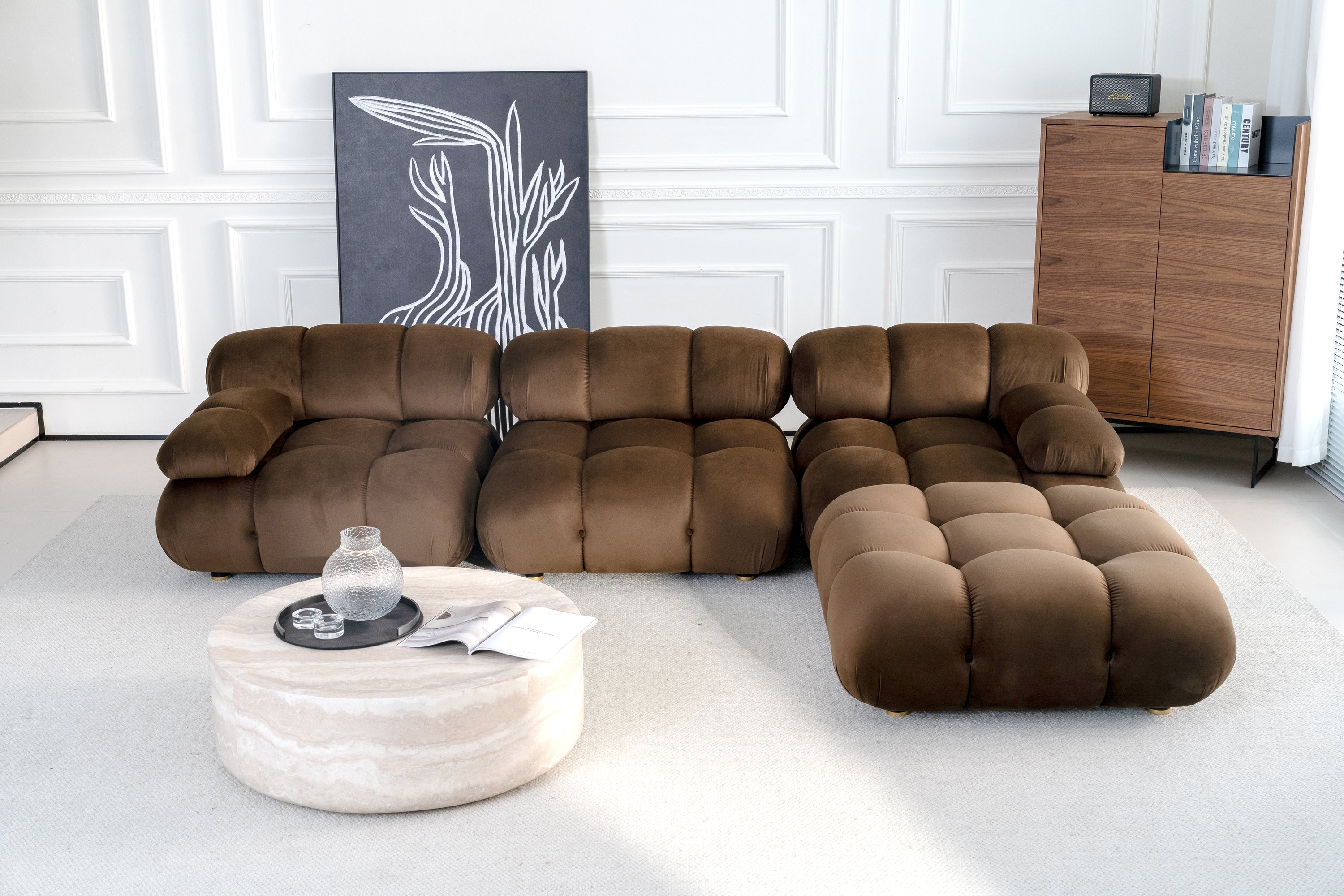 Maven Chaise Lounge Chocolate Brown