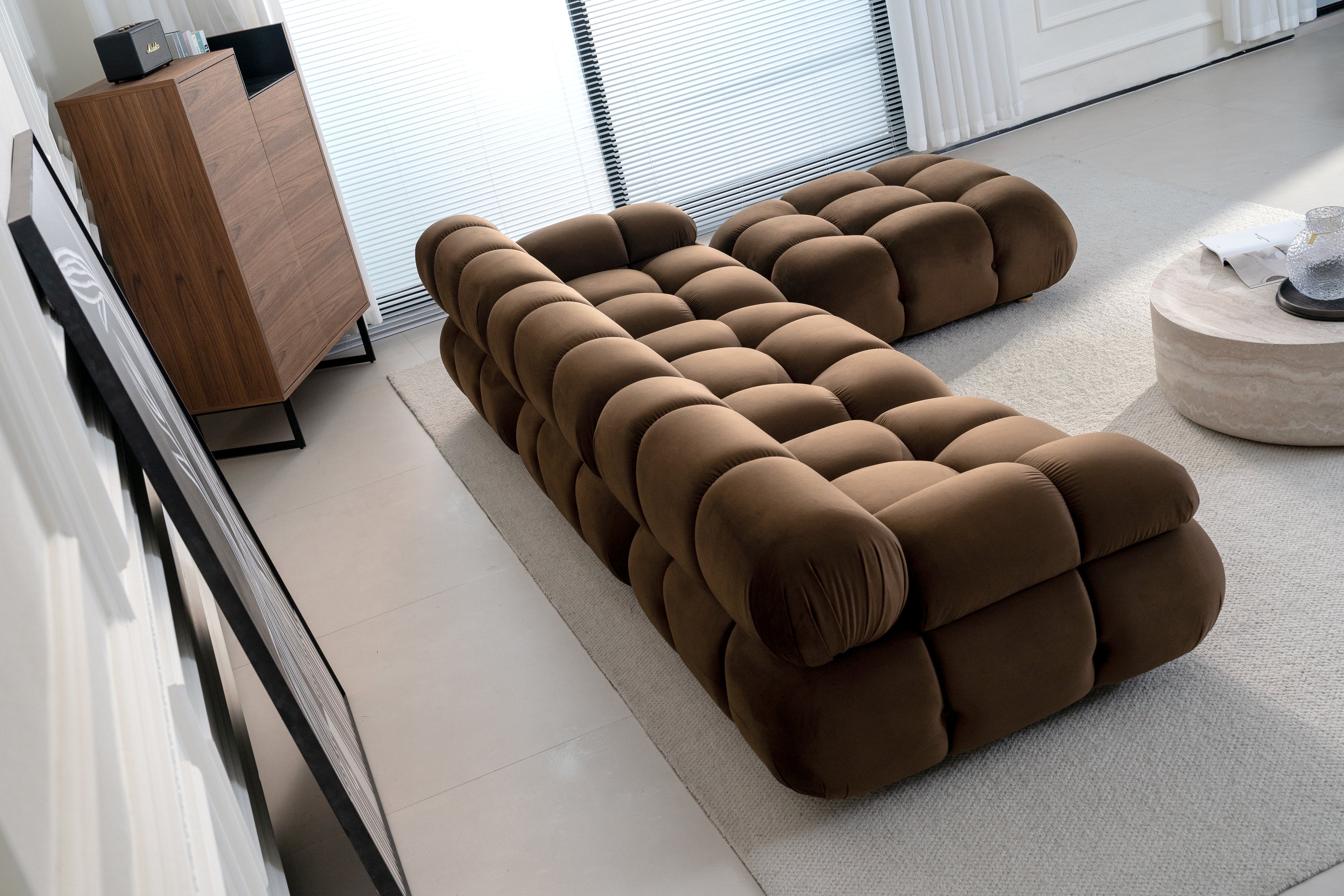 Maven Chaise Lounge Chocolate Brown