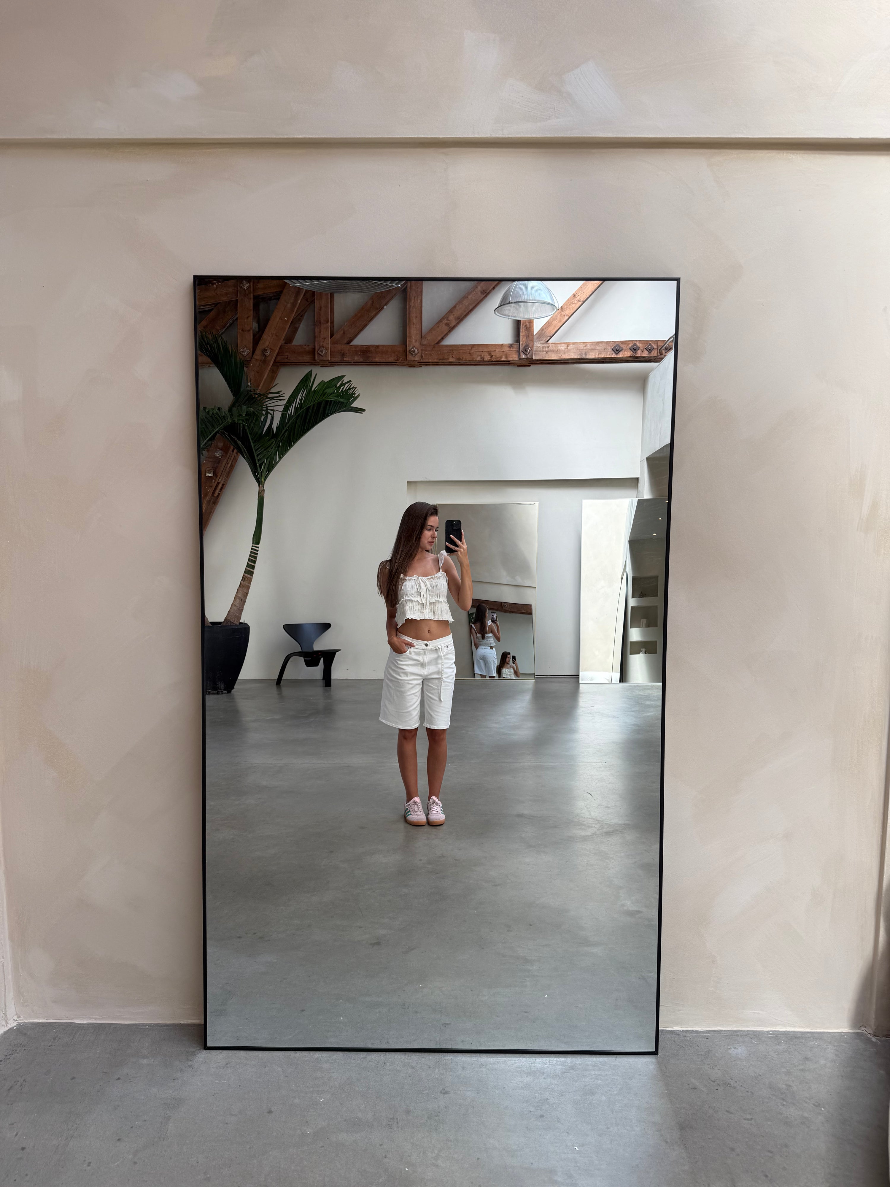 MEGA GROTE SPIEGEL AURA | 200 cm x 120 cm zwart