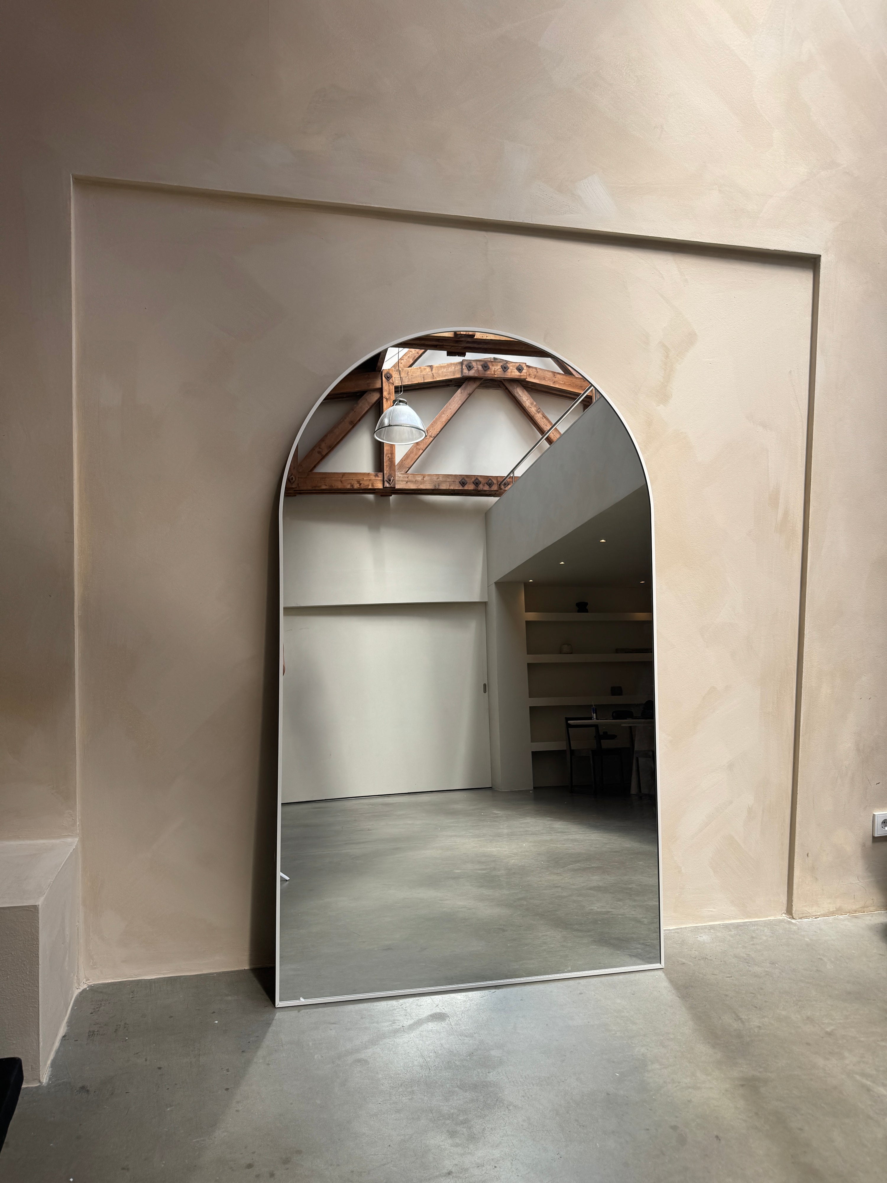 MEGA GROTE SPIEGEL MOON | 200 cm x 120 cm wit
