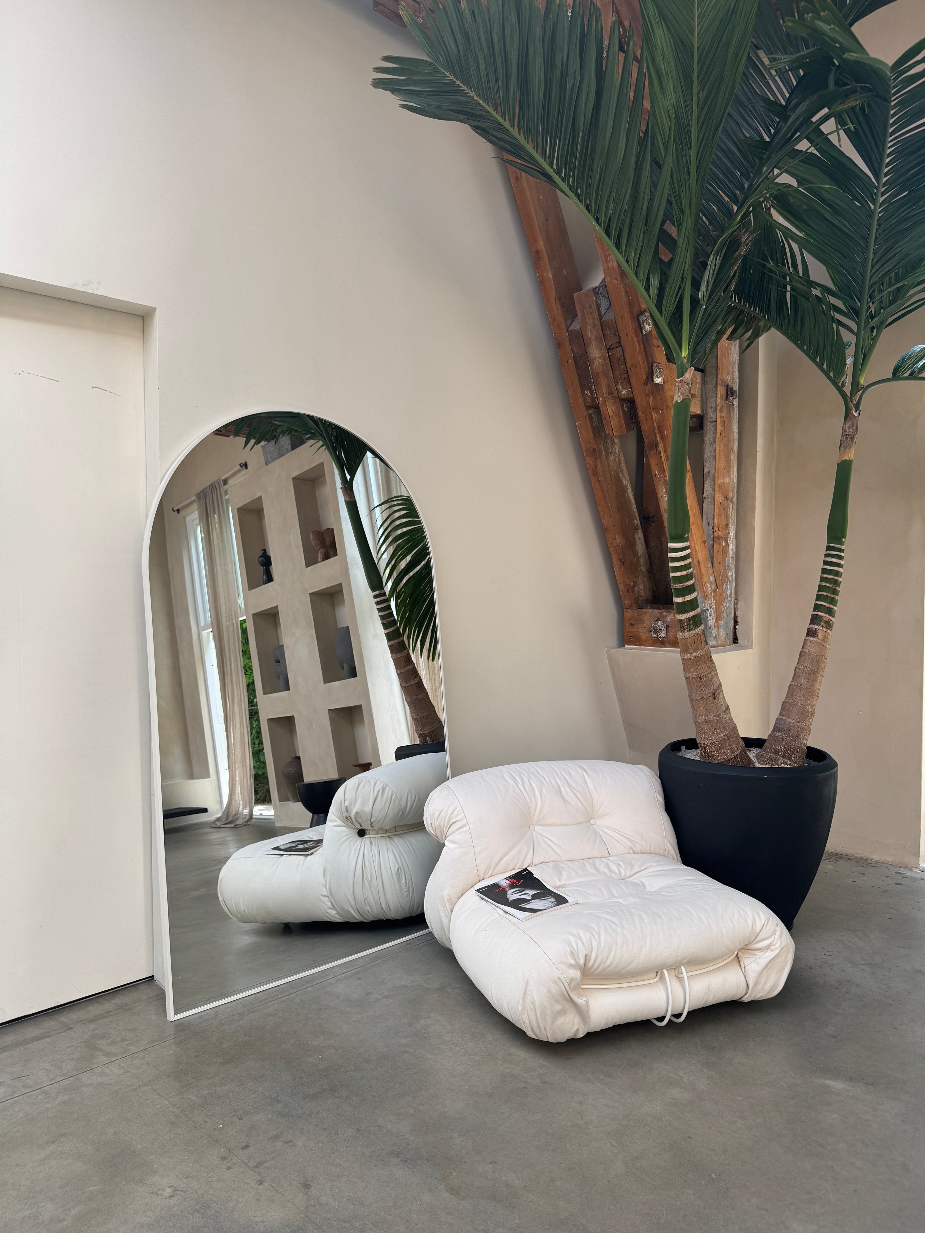 MEGA GROTE SPIEGEL MOON | 200 cm x 120 cm wit
